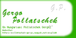 gergo pollatschek business card